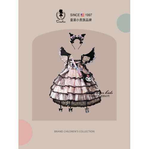 D.Bkyer女童庫洛米衣服公主裙夏季吊帶蓬蓬裙蛋糕裙生日女孩裙子