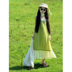 女童連衣裙夏季新款兒童時髦夏裝洋氣度假裙子大童夏天海邊吊帶裙