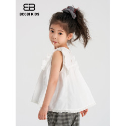 bcobi/不可比喻童裝兒童襯衫出遊套裝2025新夏季洋氣純棉女童襯衫