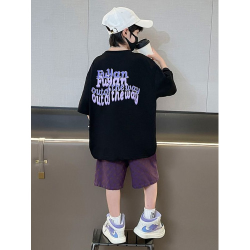 男童夏裝套裝2025新款時髦中大童運動洋氣男孩夏季短袖兒童兩件套