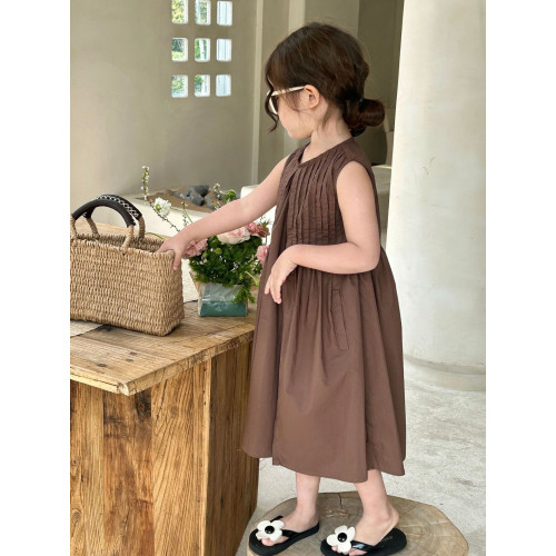 女童連衣裙2025夏季新款兒童洋氣公主裙韓版無袖小女孩裙子背心裙