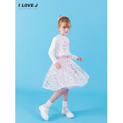 ILOVEJ韓國童裝2025秋季新款女童小貓蝴蝶結純棉長袖T恤/JXFTO04