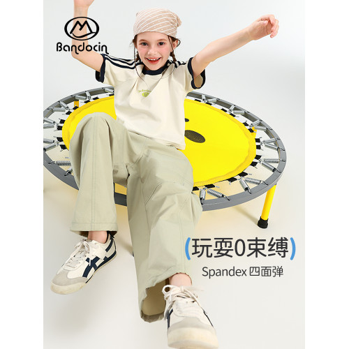 半度閒女童夏裝薄款運動褲中大童2025新款兒童夏季寬松彎刀長褲潮