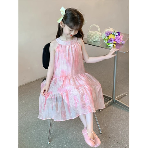 英國Next Svip女童裙子2025新款女孩吊帶裙公主裙兒童夏裝連衣裙