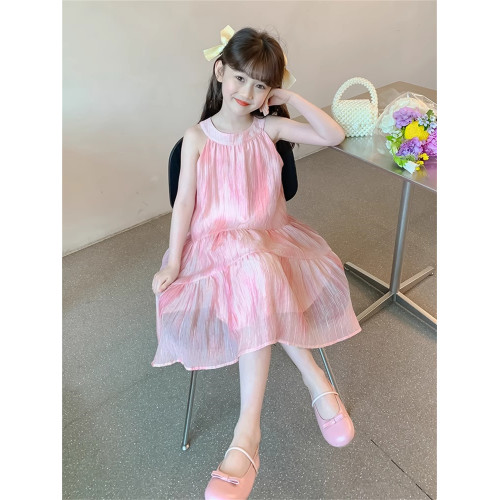 英國Next Svip女童裙子2025新款女孩吊帶裙公主裙兒童夏裝連衣裙