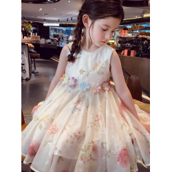 女童連衣裙夏裝2025新款洋氣兒童裙子夏季童裝小女孩碎花背心裙