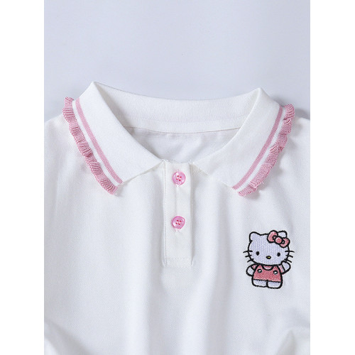 女童連衣裙jk套裝製服夏季兒童正版KT貓格子裙兩件套小學生百褶裙
