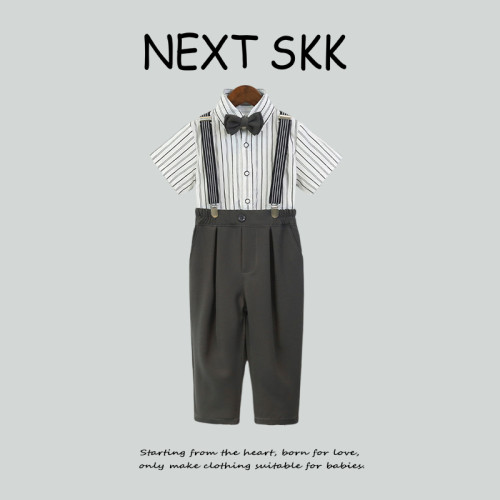 英國NEXT SKK春夏季兒童背帶褲演出服男童生日西服套裝花童婚禮服