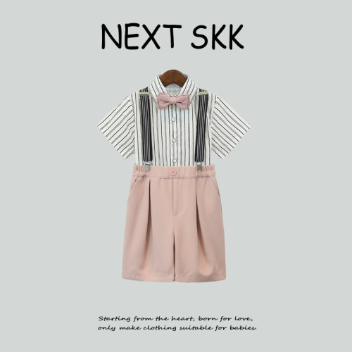 英國NEXT SKK春夏季兒童背帶褲演出服男童生日西服套裝花童婚禮服