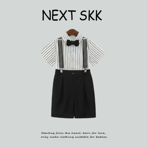 英國NEXT SKK春夏季兒童背帶褲演出服男童生日西服套裝花童婚禮服