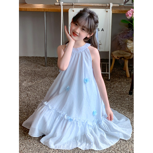 英國Next Svip藍色裙子女童連衣裙夏款2025新款童裝女孩吊帶紗裙