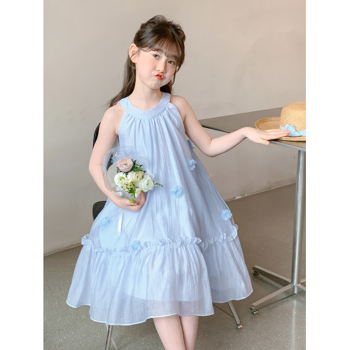英國Next Svip藍色裙子女童連衣裙夏款2025新款童裝女孩吊帶紗裙