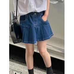波拉韓童裝女童白色泡泡袖襯衫2025夏裝兒童短袖襯衣中大童上衣潮