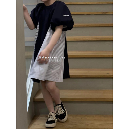 波拉bora韓國童裝女童洋氣裙子2025新款女寶春夏連衣裙泡泡公主裙