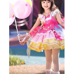 女童洛麗塔公主裙吊帶無袖春秋夏季連衣裙洋裝兒童生日禮蓬蓬裙