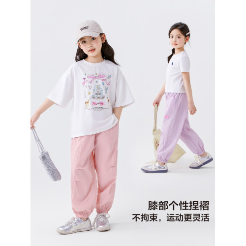 左西女童防蚊褲夏季涼感輕薄透氣褲子2025新款兒童夏裝輕量工裝褲