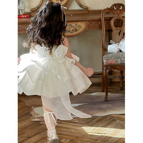 女童公主裙夏季2025新款女寶吊帶蓬蓬裙公主裙禮服甜美裙子生日裙