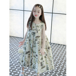 女童連衣裙夏裝2025新款韓版女孩公主裙碎花裙子無袖純棉寬松薄款