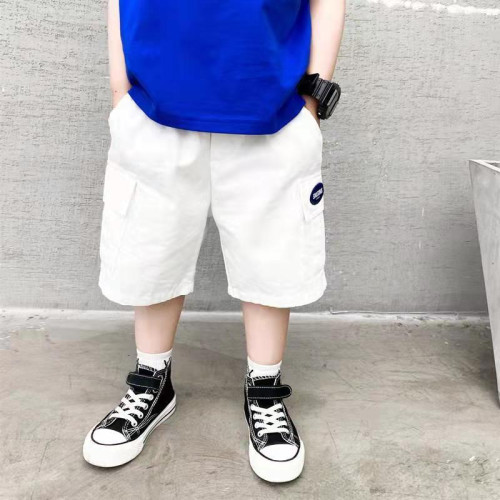 小豬班納男童夏季工裝五分褲新款中大童薄款帥氣短褲寬松百搭兒童