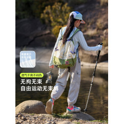 女童防曬衣套裝夏季薄款大童運動冰絲透氣防水戶外跑步訓練速乾褲