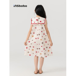 INSbobo童裝女童連衣裙新款時髦裙子兒童裙裝可愛女孩休閒衣服夏