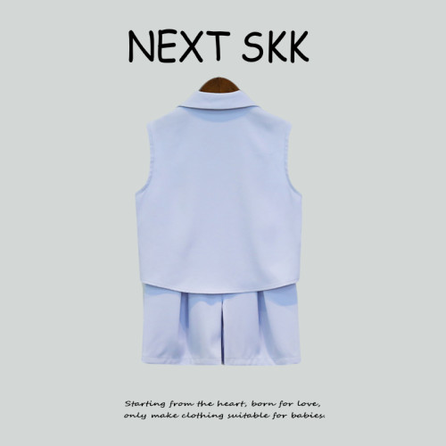 英國NEXT SKK夏季男童無袖時尚套裝男寶花童休閒周嵗禮服演出西服