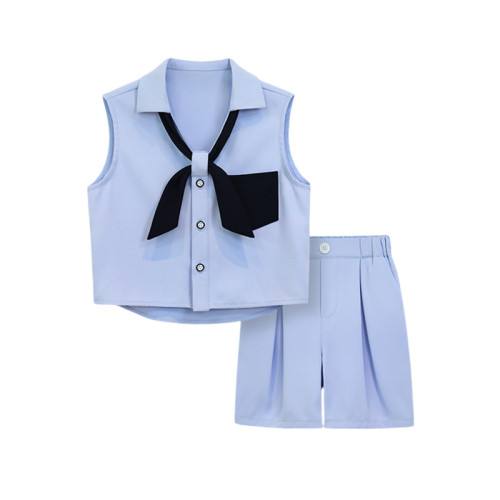 英國NEXT SKK夏季男童無袖時尚套裝男寶花童休閒周嵗禮服演出西服