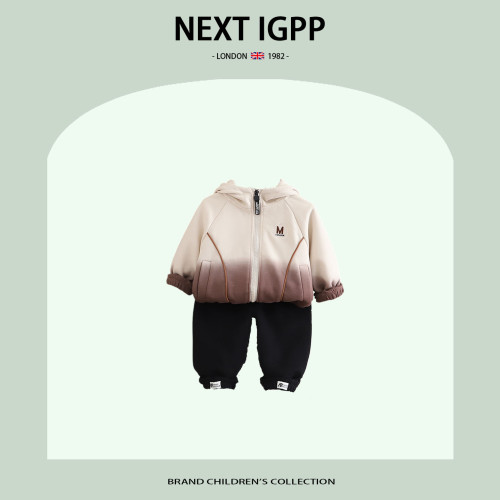 英國NEXT IGPP帥氣男孩吊染開衫三件套春秋新款男童休閒運動套裝