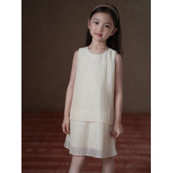 哈齒童裝兒童夏裝25新款女童百褶裙簡約休閒背心裙女孩無袖連衣裙