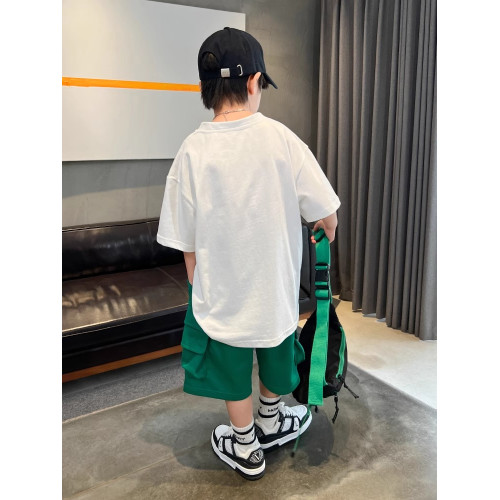 英國NextKiss男童夏裝套裝2025新款兒童短袖潮酷帥氣時髦運動衣服