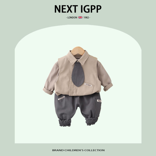 英國NEXT IGPP 秋套裝男童新款兒童春秋款洋氣外套秋季運動三件套
