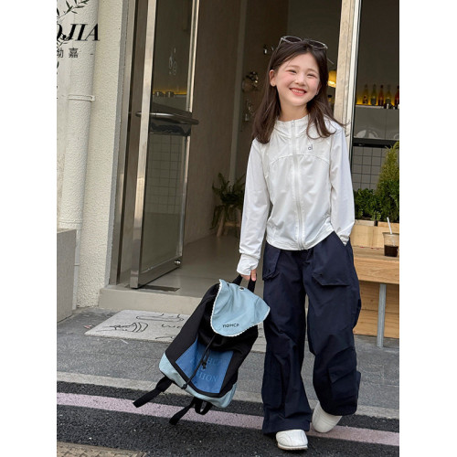 YOJIA女童防曬衣2025夏季新款戶外連帽UPF50+外套兒童防曬服夏裝