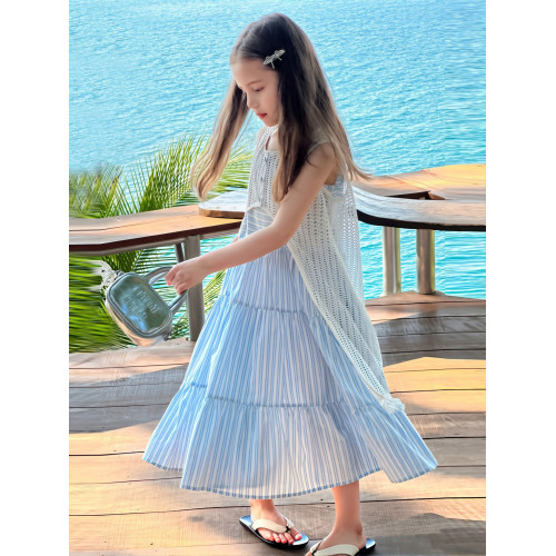 女童連衣裙2025夏季新款兒童洋氣吊帶裙兩件套無袖純棉母女裝裙子