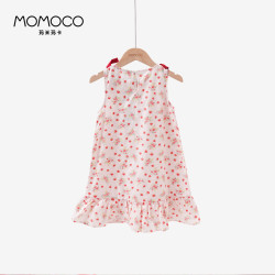 MOMOCO/瑪米瑪卡女童連衣裙2025夏季新款中大童可愛小蘋果公主裙