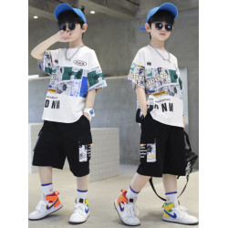英國Next Svip男童兒童套裝夏裝短袖2025新款中大童洋氣男孩酷帥