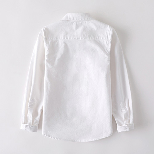 男童白襯衫白色學生校服長袖襯衫2025春季新款襯衣男孩演出服韓版