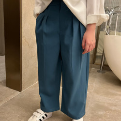 兒童濶腿褲2024春夏新款男童韓版百搭休閒西褲寬松嘻哈長褲拖地褲