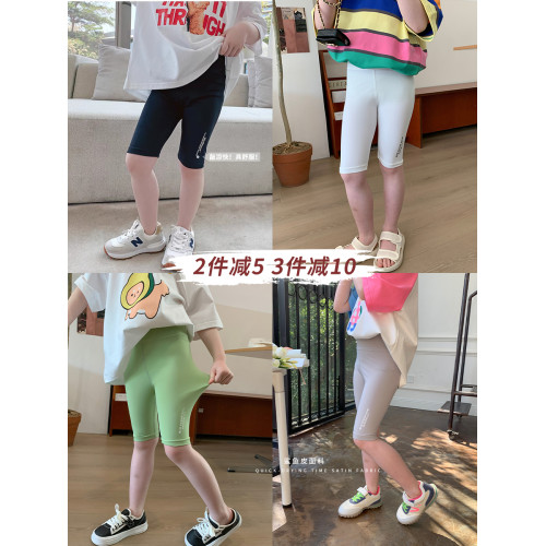 布丁哈魯童裝女童鯊魚庫兒童打底褲短褲外穿夏季2025新款五分褲子