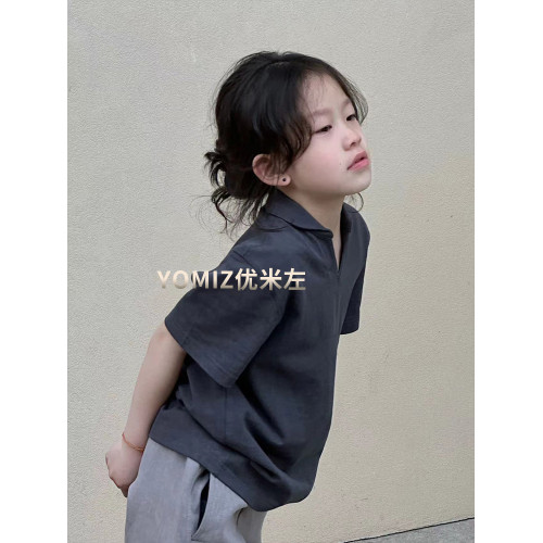 波拉bora韓國童裝女童洋氣氣質上衣2025夏季新款兒童童