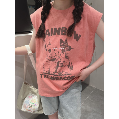波拉bora韓國童裝女童夏裝洋氣時髦2025兒童背心中大童韓版上衣