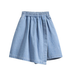 胖女童女孩女大童女裝夏裝2025新款洋氣裙子大碼牛仔短裙半身裙褲