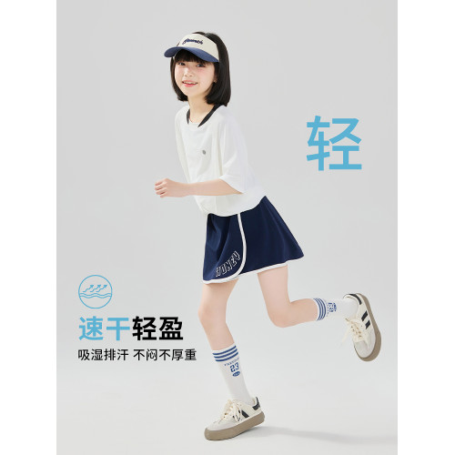 女童運動速乾套裝兒童夏季短袖羽毛球服網球短裙女大童訓練乒乓球