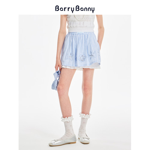 BarryBanny女童海洋褲裙2025夏季新款甜美清新兒童夏日休閒半身裙