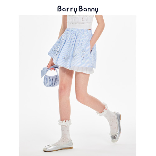 BarryBanny女童海洋褲裙2025夏季新款甜美清新兒童夏日休閒半身裙