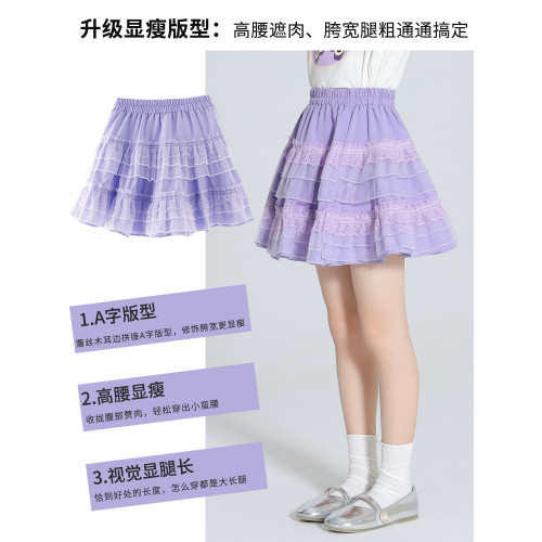 女童半身裙夏季2025新款兒童網紗蓬蓬短裙女孩蛋糕裙夏裝公主裙子