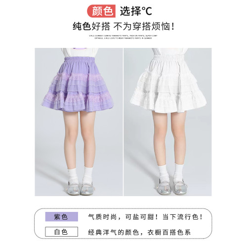 女童半身裙夏季2025新款兒童網紗蓬蓬短裙女孩蛋糕裙夏裝公主裙子