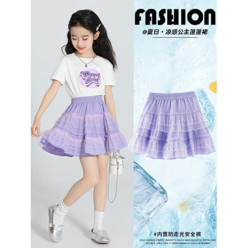 女童半身裙夏季2025新款兒童網紗蓬蓬短裙女孩蛋糕裙夏裝公主裙子