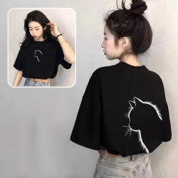 韓系潮洋氣時髦純棉中大兒童短袖t恤女2025夏季女童圓領潮牌上衣
