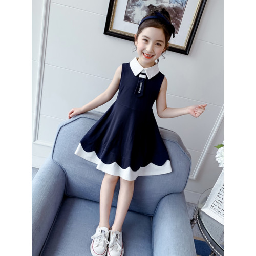 韓國女童連衣裙純棉夏裝2025新款夏季女孩無袖公主裙兒童背心裙子