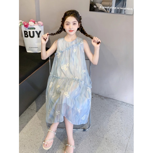 英國Next Kiss女童連衣裙夏季2025新款中大童雪紡裙子兒童背心裙